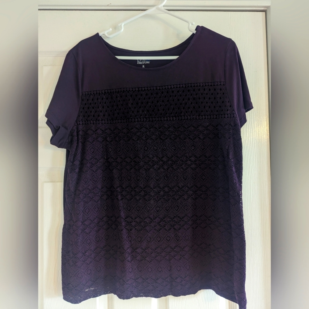 Croft and Barrow. dark purple top